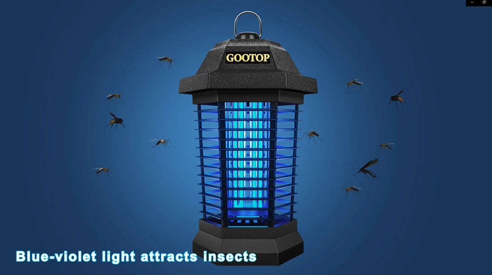 GOOTOP Bug Zapper Outdoor, Mosquito Zapper, 4200V 3 Prong Plug in Electric Fly Zapper