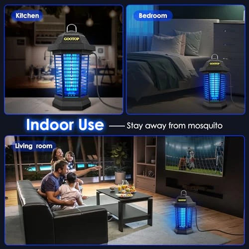 GOOTOP Bug Zapper Outdoor, Mosquito Zapper, 4200V 3 Prong Plug in Electric Fly Zapper