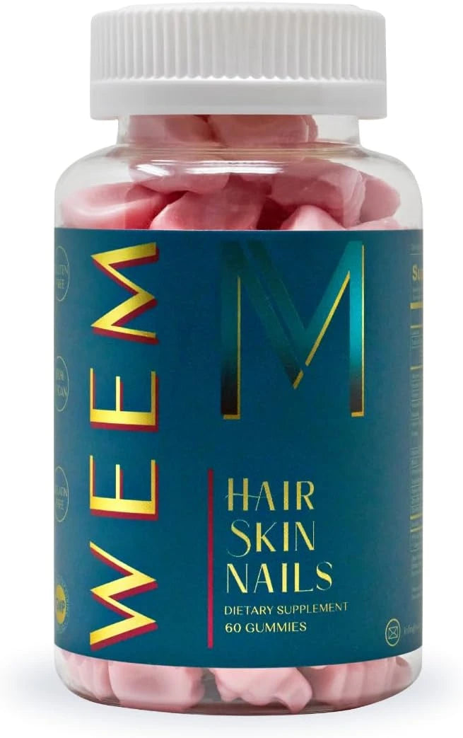 WEEM Hair Skin and Nails Gummies - Supports Healthy Hair - Vegan biotin Vitamins for Women & Men