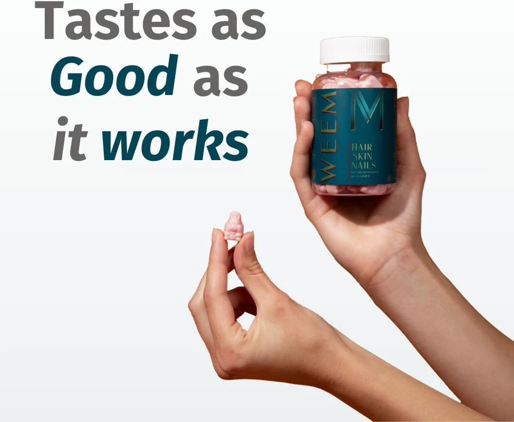 WEEM Hair Skin and Nails Gummies - Supports Healthy Hair - Vegan biotin Vitamins for Women & Men