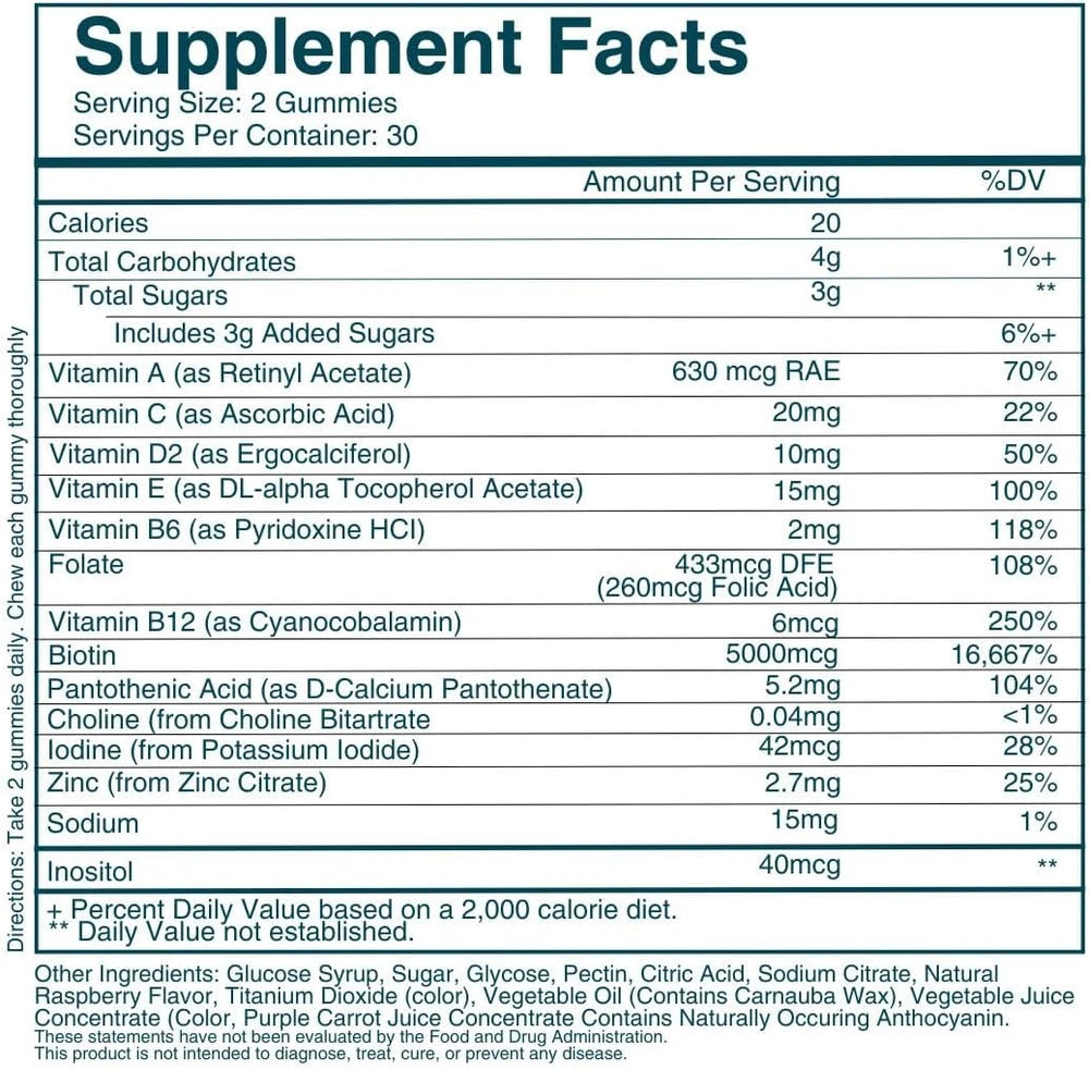 WEEM Hair Skin and Nails Gummies - Supports Healthy Hair - Vegan biotin Vitamins for Women & Men