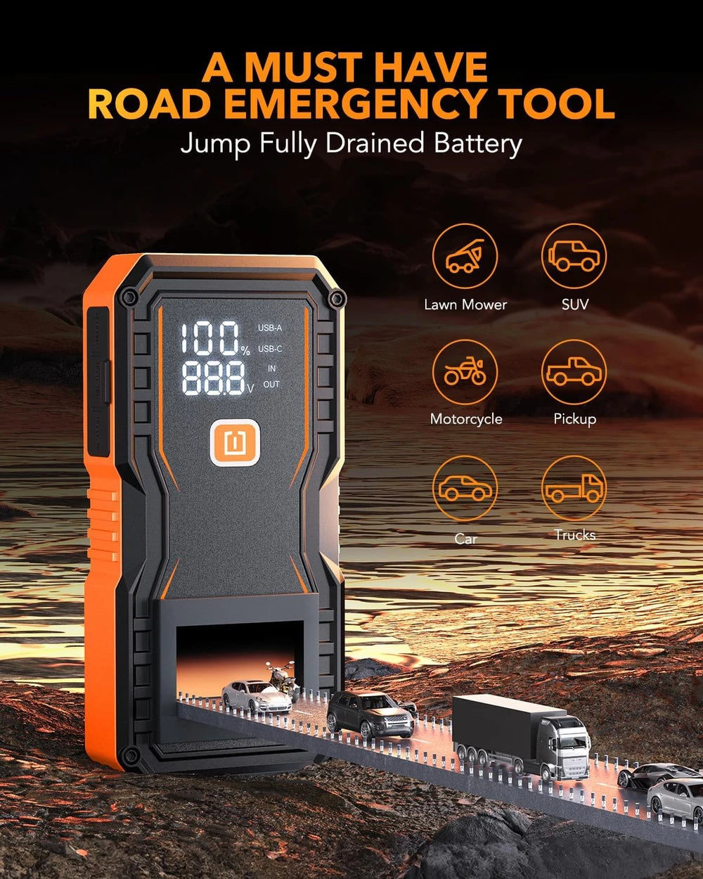 OXILAM Portable Car Jump Starter - 10000a