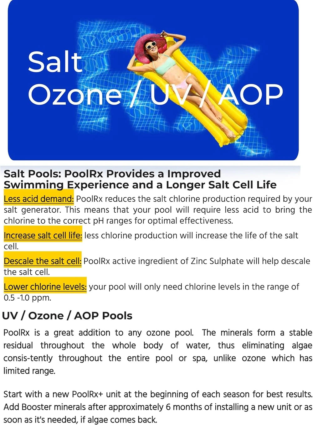 PoolRx 6 Month Algaecide Treatment - Algaecide Treats
