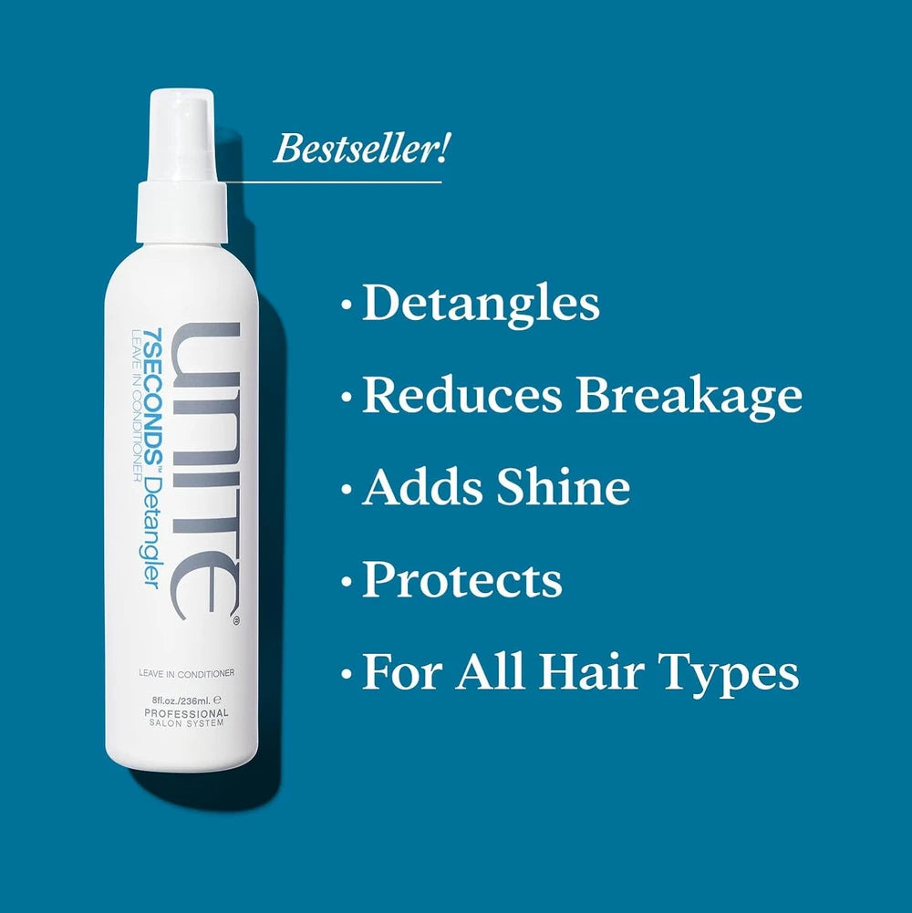 UNITE Hair 7SECONDS Detangler Leave-In Conditioner Spray for Frizz Control & Heat Protection - 8 Fl Oz