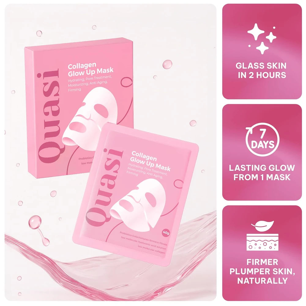 Quasi Bio-Collagen Face Mask Overnight – Hydrating Korean Sheet Mask – Niacinamide &amp; Low Molecular Collagen