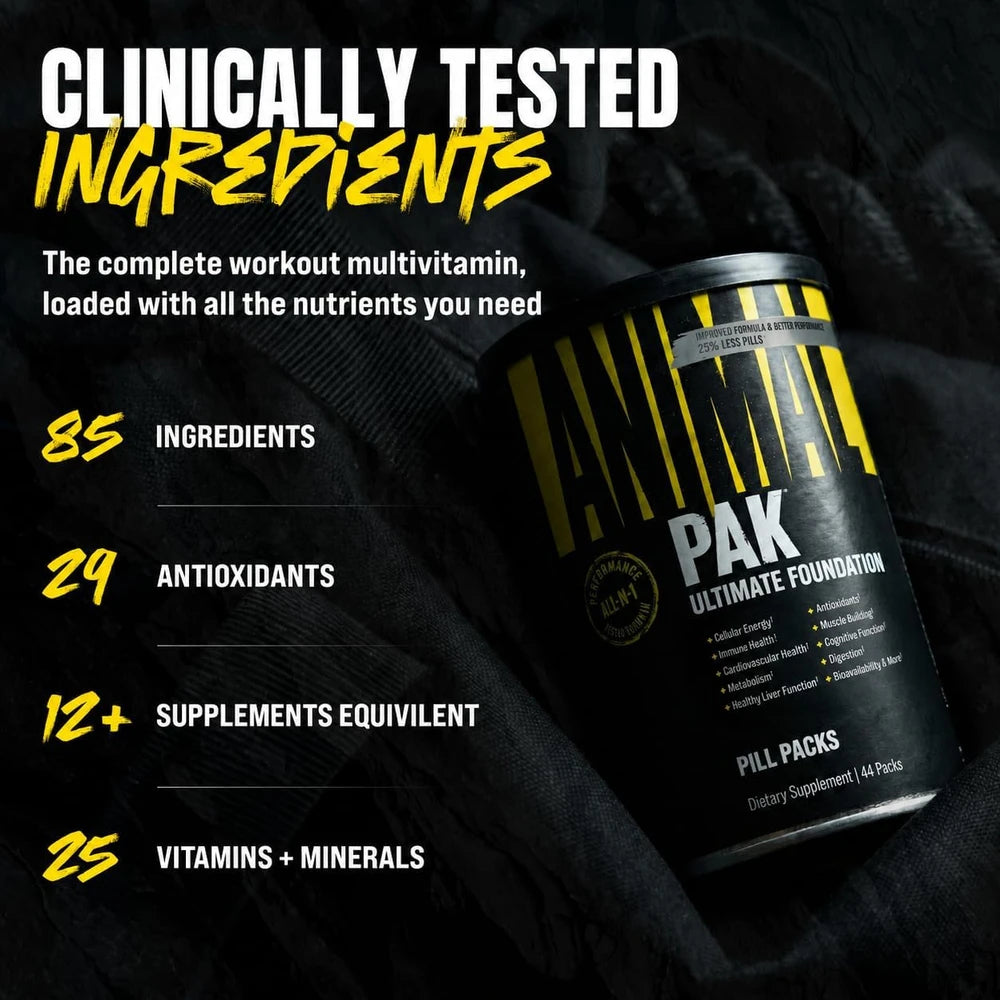 Animal Pak Multivitamin Supplement for Men &amp; Women | 44 All-in-1 Pill Packs