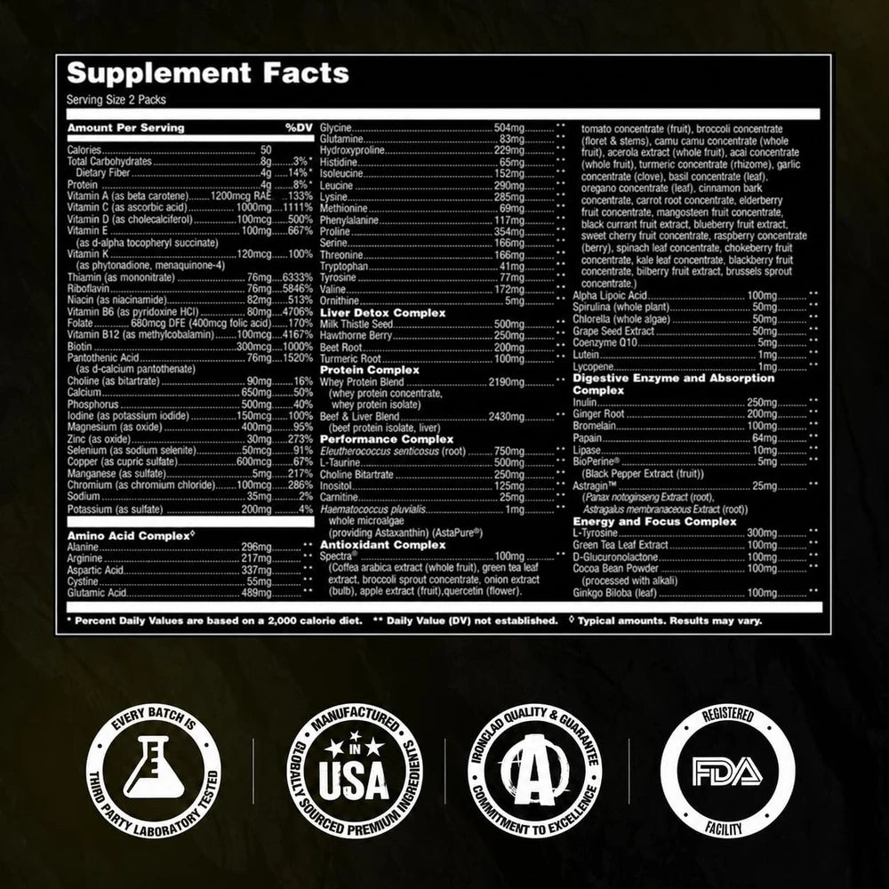 Animal Pak Multivitamin Supplement for Men &amp; Women | 44 All-in-1 Pill Packs