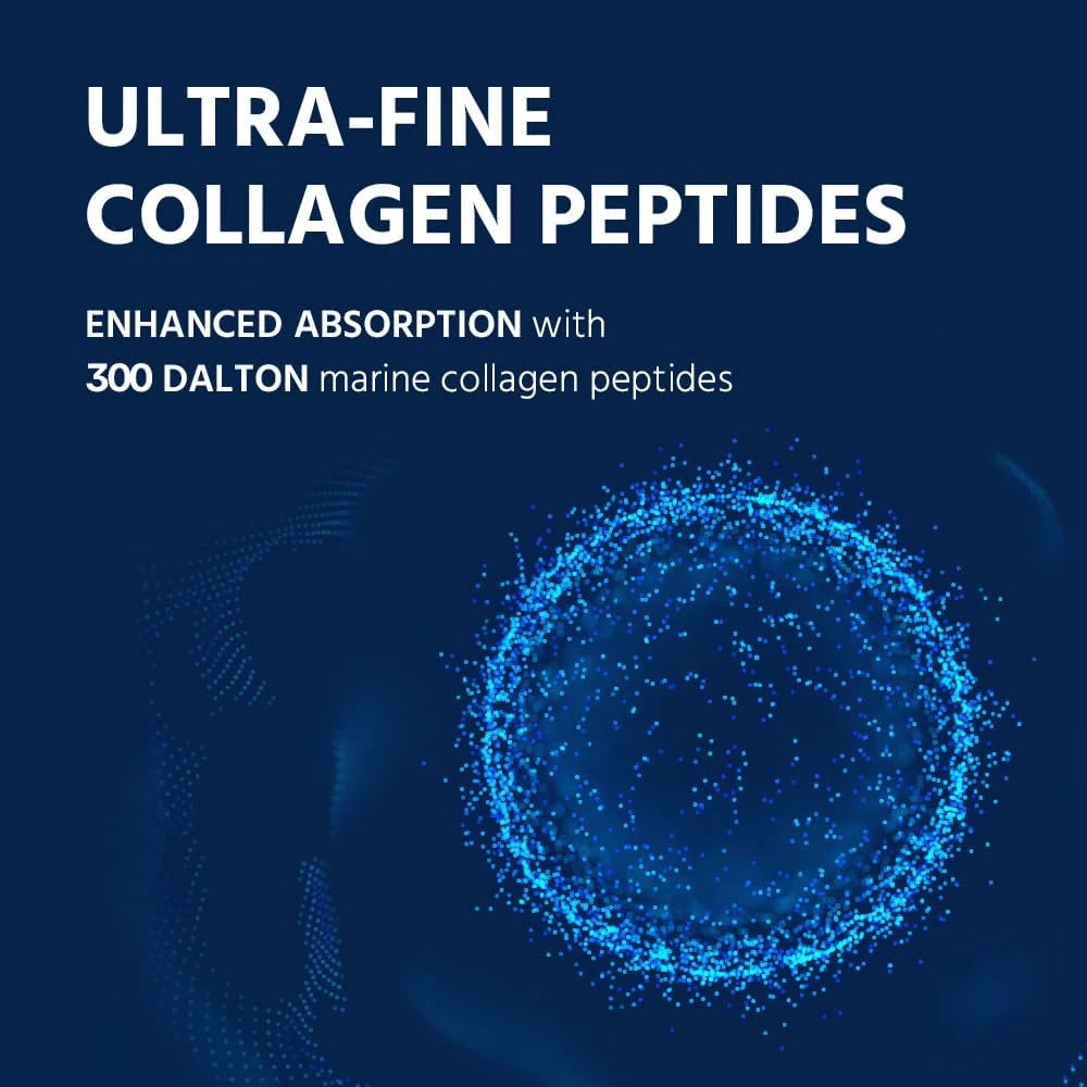 Marine Collagen Peptides - Hydrolyzed Ultra-fine Collagen Powder for Women &amp; Men, Hyaluronic Acid, Biotin, Vitamin C, for Skin, Hair, Nails, Joints, Non-GMO, Unflavored, Easily Dissolved, 16oz