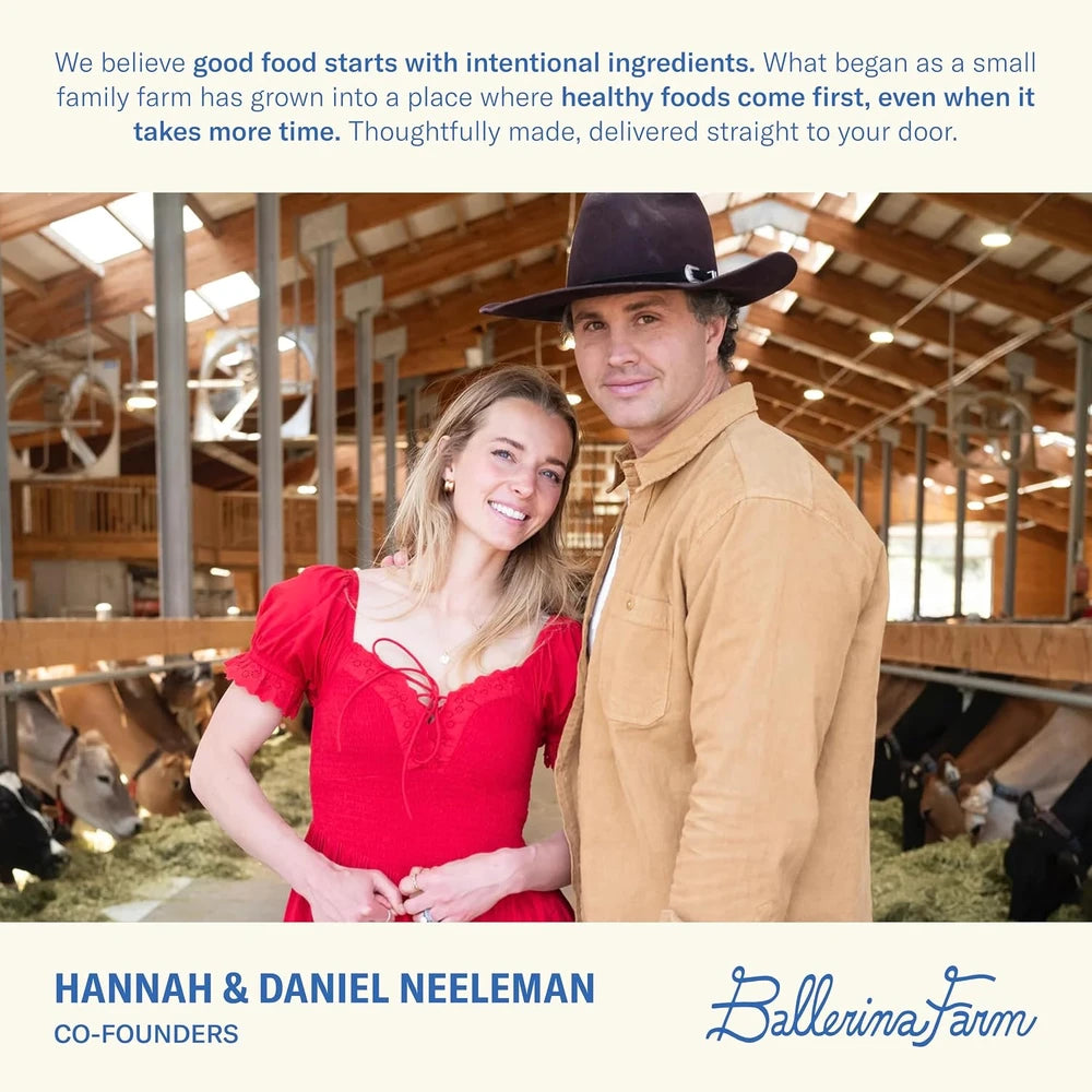 Ballerina Farm Grass Fed Whey Protein Powder, Vanilla Bean, 24g Protein with Collagen Peptides