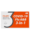 iHealth Flu A/B &amp; COVID-19 Rapid Test, 3-in-1 Covid Flu Test Combo, 4 Tests