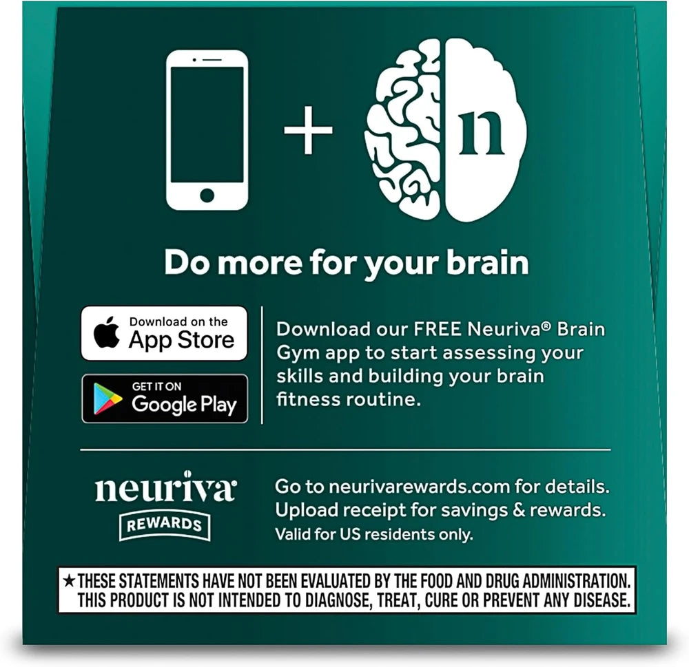 NEURIVA Ultra Brain Supplements for Memory and Focus, Phosphatidylserine, Cognivive, Neurofactor, Folic Acid, Vitamin B12 &amp; Vitamin B6, 60 Count Capsules