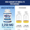 Arazo Nutrition Wild Caught Omega-3 Fish Oil Concentrate – 4,080mg per Serving – High EPA 1200mg &amp; DHA 900mg – 120 Burpless Lemon Softgels