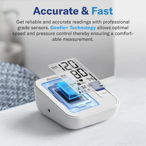 Alcedo Blood Pressure Monitor for Home Use, Upper Arm Cuff BP Machine - LCD Screen - White