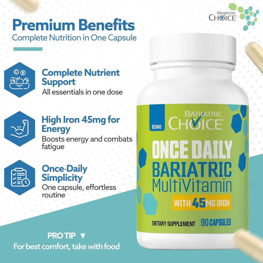 Bariatric Choice Once Daily Bariatric Multivitamin with Iron 45mg, 3 Months