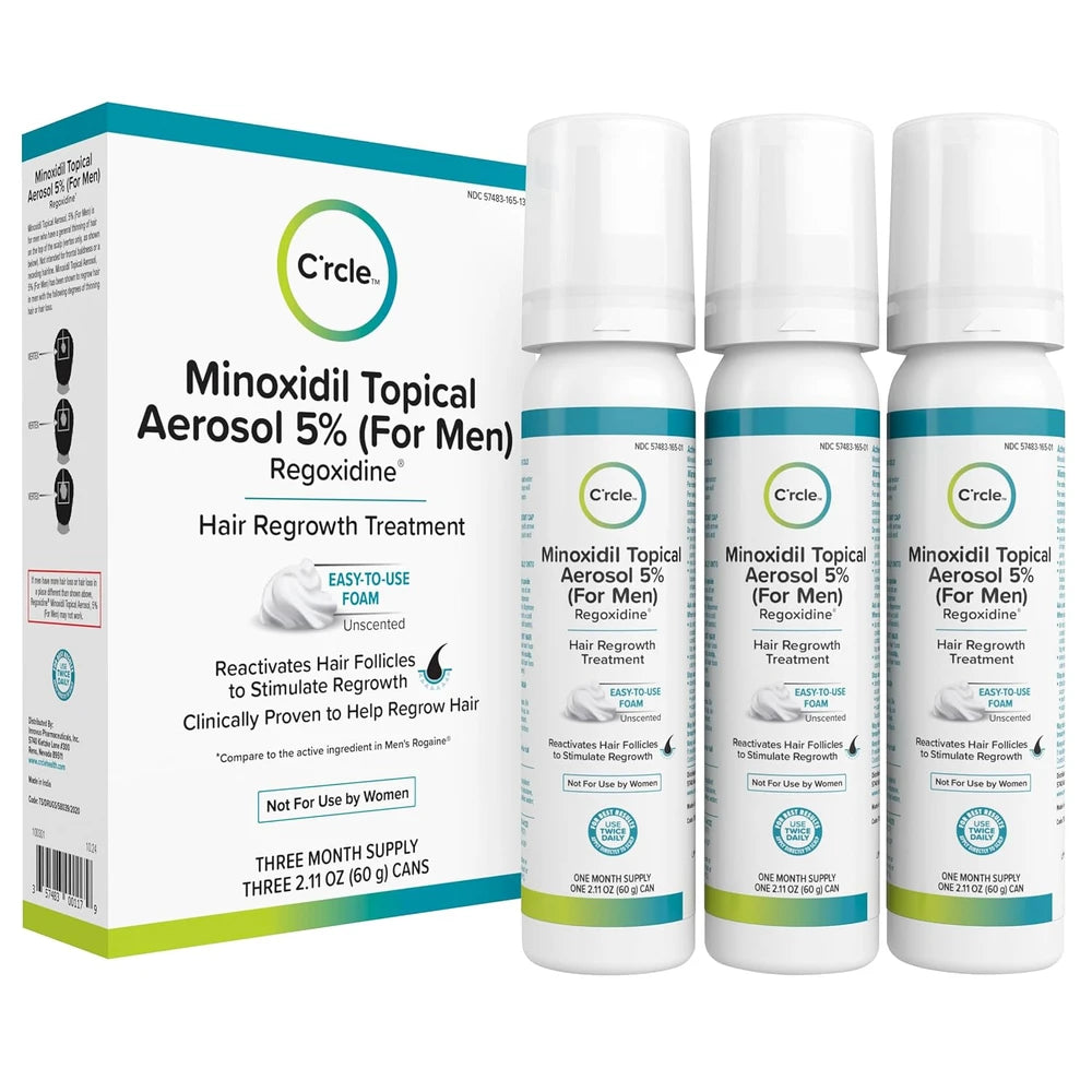Minoxidil for Men Foam 5%, Unscented 3 Month Supply, Supports Hair Regrowth (Pack of 3)