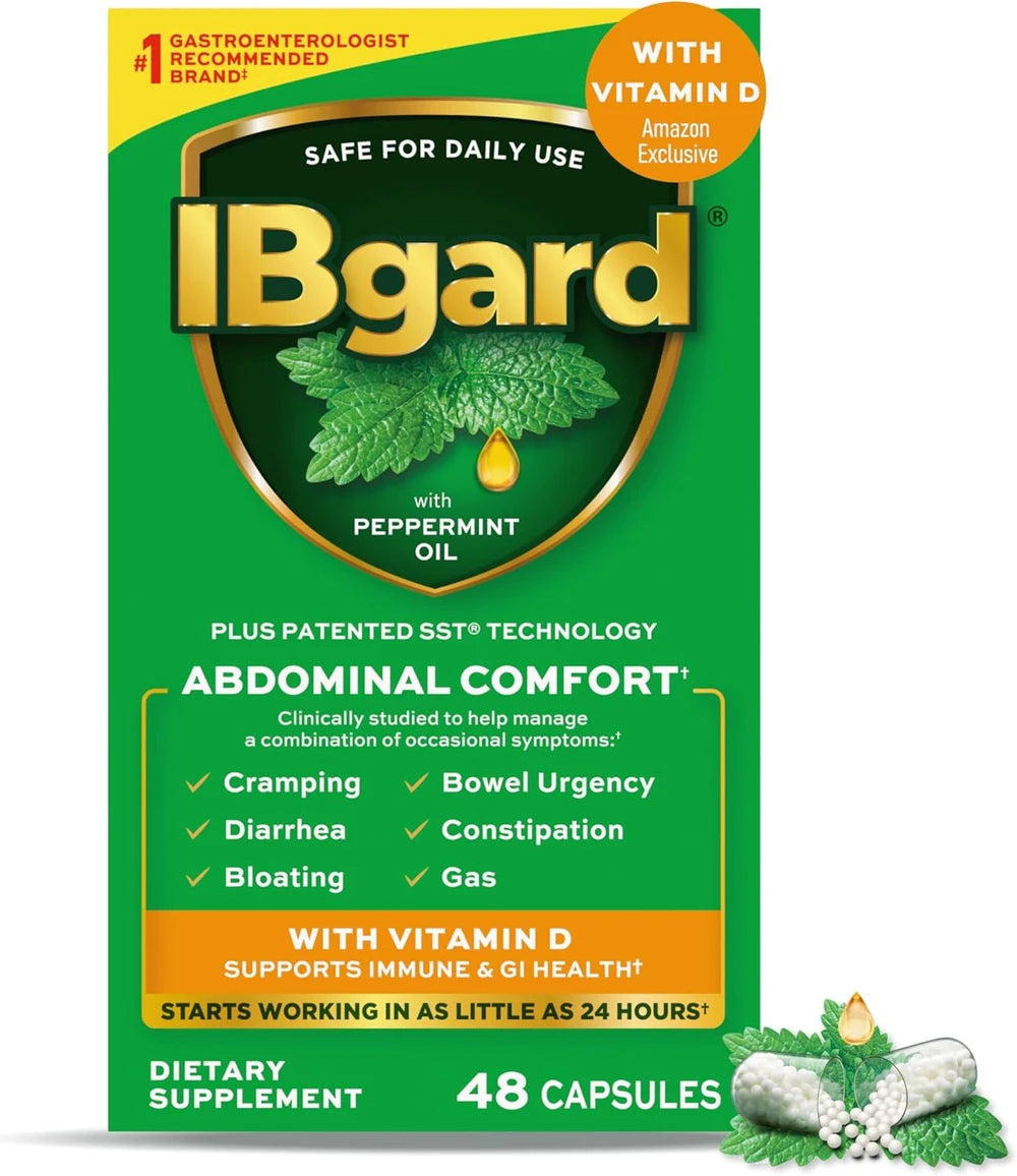 IBgard with Vitamin D, Peppermint Oil, 48 Capsules