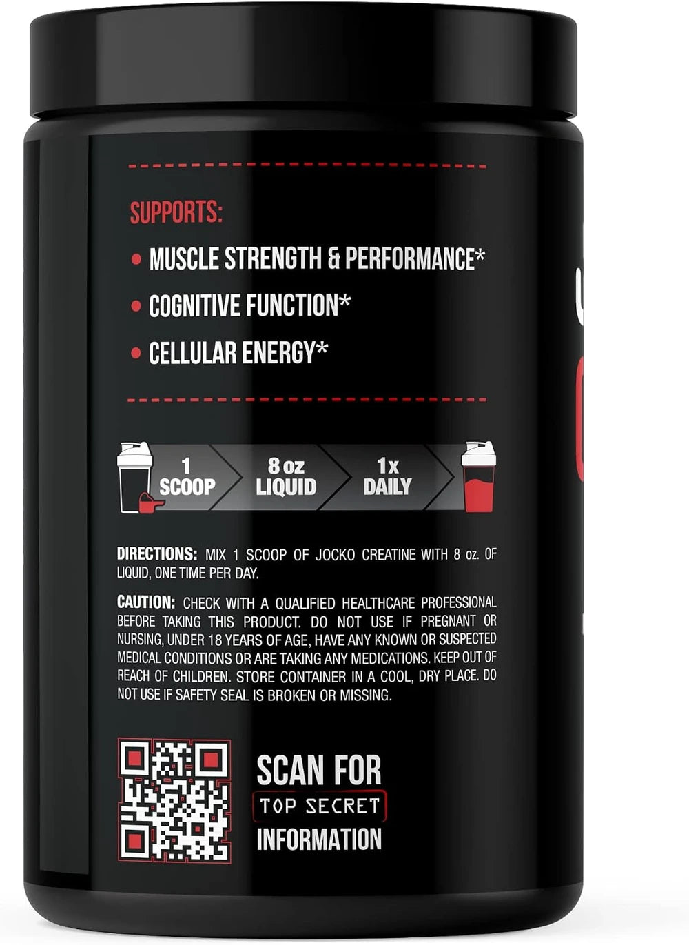Jocko Fuel Creatine Monohydrate Powder, Unflavored, 454g | 90 Serving