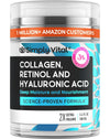 SimplyVital Face Moisturizer Retinol Collagen Hyaluronic Acid Cream 3.4 oz