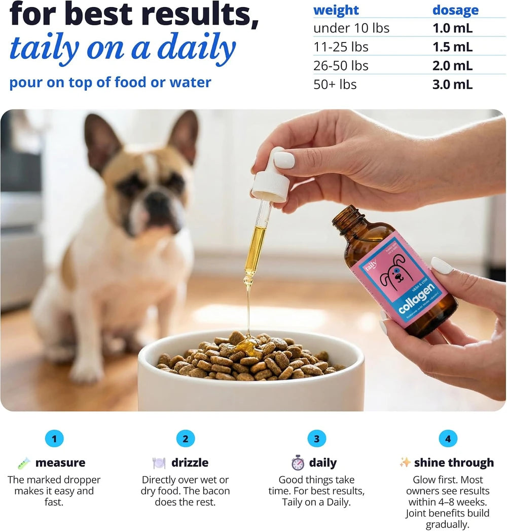 Taily Liquid Collagen for Dogs &amp; Cats, Itch, Coat &amp; Paw Licking Support